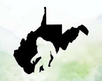 Bigfoot West Virginia Vinyl Decal | Sasquatch West Virginia Vinyl Decal | Car Decal | Window Decal | Indoor/Outdoor | Permanent