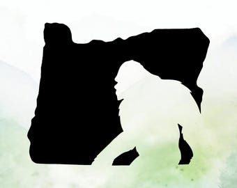 Bigfoot Oregon Vinyl Decal | Sasquatch Oregon Vinyl Decal | Car Decal | Window Decal | Indoor/Outdoor | Permanent