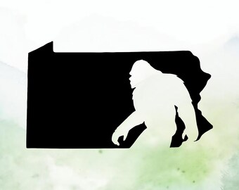 Bigfoot Pennsylvania Vinyl Decal | Sasquatch Pennsylvania Vinyl Decal | Car Decal | Window Decal | Indoor/Outdoor | Permanent