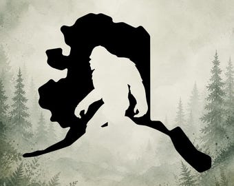 Bigfoot Alaska Vinyl Decal | Sasquatch Alaska Vinyl Decal | Car Decal | Window Decal | Indoor/Outdoor | Permanent