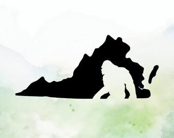 Bigfoot Virginia Vinyl Decal | Sasquatch Virginia Vinyl Decal | Car Decal | Window Decal | Indoor/Outdoor | Permanent