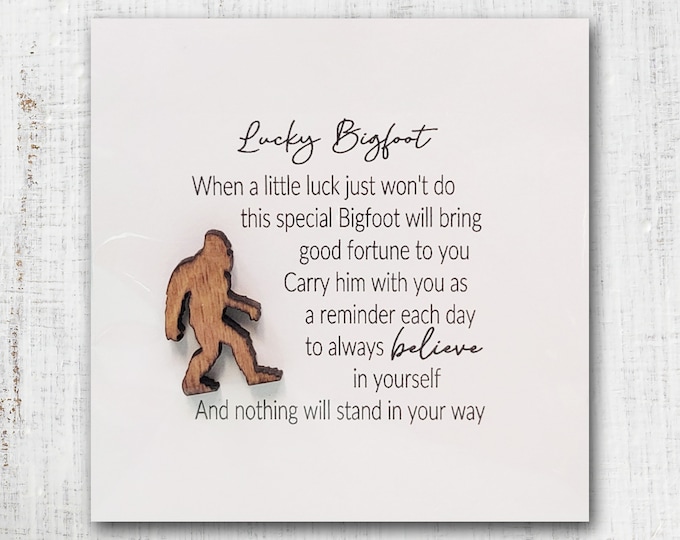 Featured listing image: Lucky Bigfoot Token |  Sasquatch | Pocket Pal | Pocket Hug