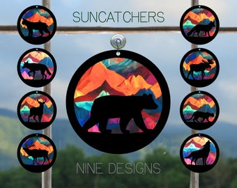 Suncatcher | Woodland Animals | Bear | Bobcat | Coyote | Deer | Elk | Fox | Moose | Mountain Lion | Wolf | Bold Mountains