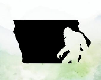 Bigfoot Iowa Vinyl Decal | Sasquatch Iowa Vinyl Decal | Car Decal | Window Decal | Indoor/Outdoor | Permanent