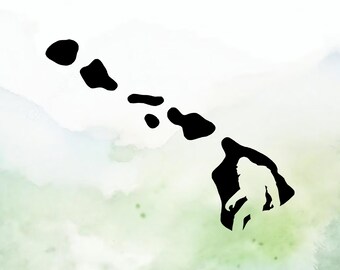 Bigfoot Hawaii Vinyl Decal | Sasquatch Hawaii Vinyl Decal | Car Decal | Window Decal | Indoor/Outdoor | Permanent