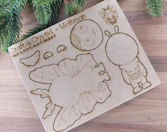 Craft A Cryptid – Mothman | Paint, Pop, Glue & Believe | Mythical Creature Craft | Cryptid Gift | Small Parts Warning