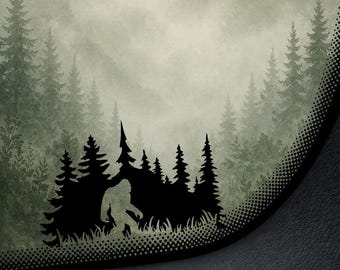 Mini Bigfoot/Sasquatch Forest Easter Egg Decal | Cryptid Sticker | Small Car Window Laptop Decal