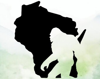 Bigfoot Wisconsin Vinyl Decal | Sasquatch Wisconsin Vinyl Decal | Car Decal | Window Decal | Indoor/Outdoor | Permanent