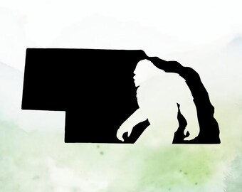 Bigfoot Nebraska Vinyl Decal | Sasquatch Nebraska Vinyl Decal | Car Decal | Window Decal | Indoor/Outdoor | Permanent