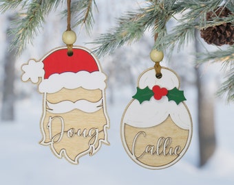 Santa and Mrs. Claus Personalized Ornament