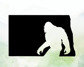 Bigfoot North Dakota Vinyl Decal | Sasquatch North Dakota Vinyl Decal | Car Decal | Window Decal | Indoor/Outdoor | Permanent