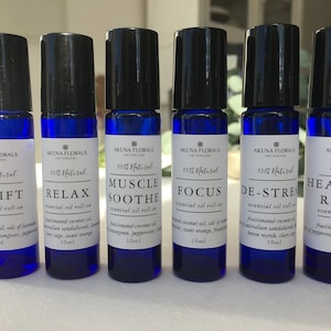 Bio Ätherisches Öl Roller Blend Set: Aromatherapie Geschenk (10ml)