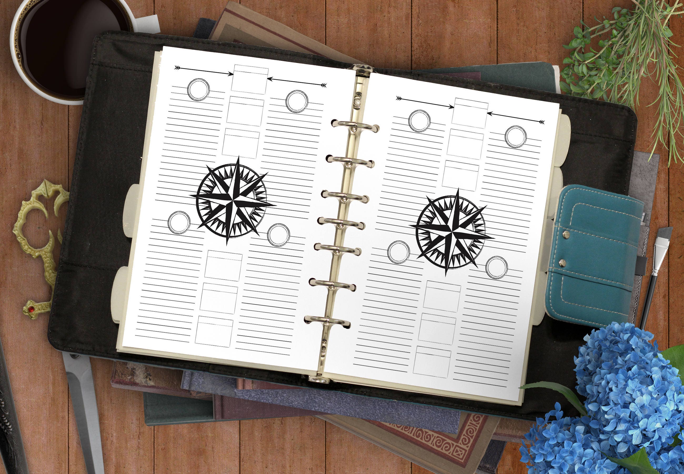 Compass Rose Printable PDF Daily Planner PDF for your Etsy