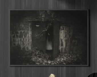 Fear Not: Horror Creepy Art Print, Extra Large Halloween Wall Art, Dark Academia Decor, Macabre Goth Poster, Weird Creepy Print