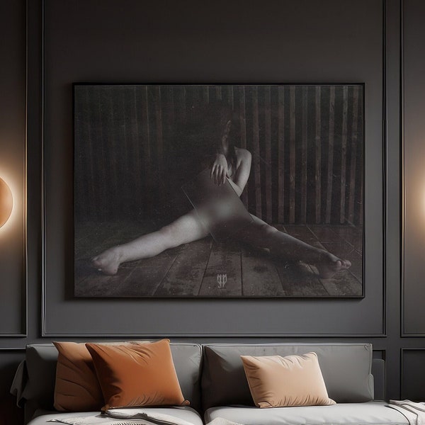 Sharp Vision: Dark Goth Nude Art, Creepy Weird Moody Nude Models, Macabre Extra Large Wall Art, Dark Academia Prints, Nude Photography
