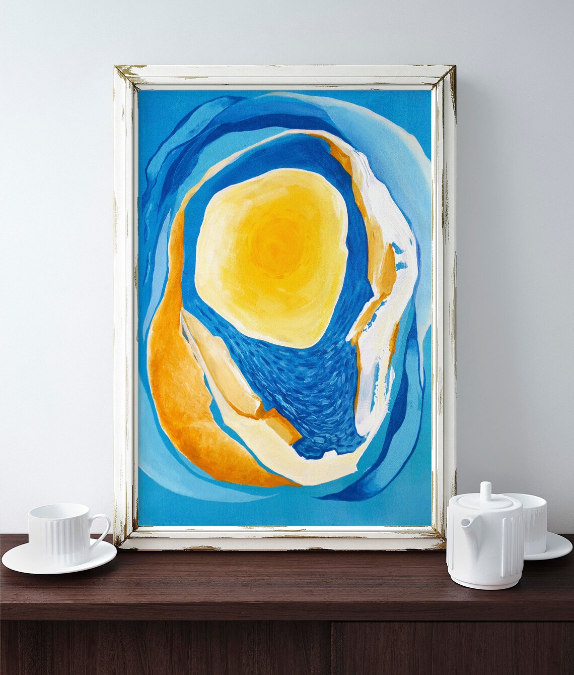 Blue Abstract Modern Art Print, Blue Abstract Painting Print, Blue