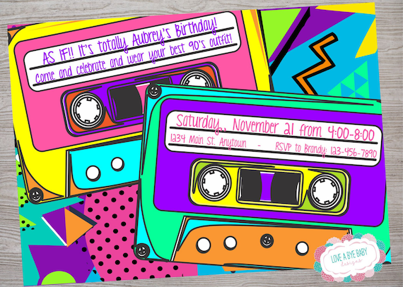 90S Themed Invitations 4