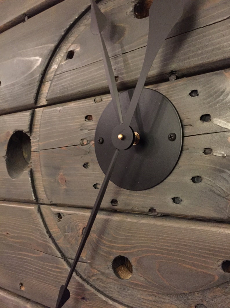 Reclaimed Wood Spool Clock Etsy