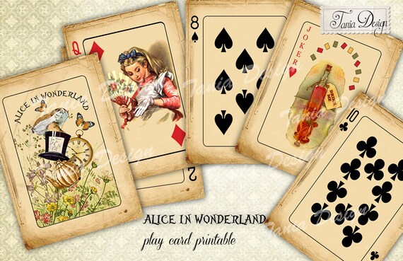 Carte Da Gioco Alice Nel Paese Delle Meraviglie Scrivania Etsy Carte Da Gioco Alice Nel Paese Delle Meraviglie Scrivania Etsy