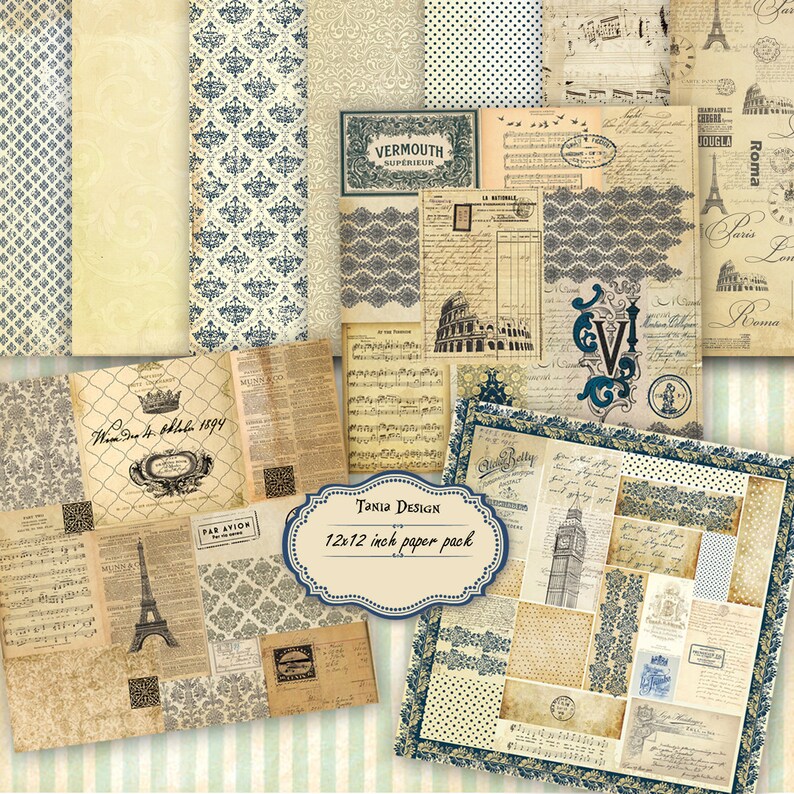 Old Travel Paper Scrapbook Paper Decoupage Paper Vintage - Etsy