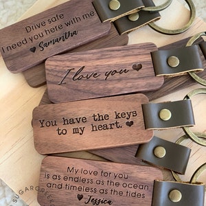 Personalized Key Chain, Wood Keychain, Wooden Keychain, Custom Engraved Keychain, Keychains for Men, Anniversary Gift for Boyfriend