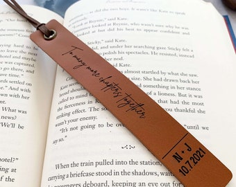 Leather Bookmark for Men or Women, Personalized 3 year Anniversary Bookmark Gifts for Her, Gifts for Him, Leather Anniversary Bookmark