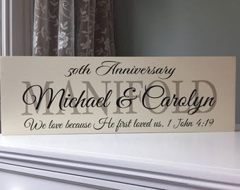 50th Wedding Anniversary Gifts For Pas Gift Ideas Party Decorations Center Piece 25th Wood Sign Wooden