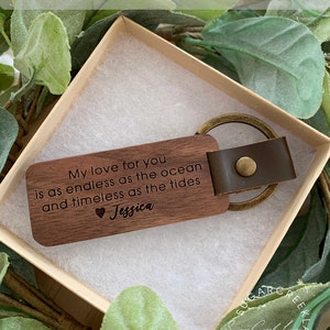 Engraved Custom Wood Keychain, Fathers Day Gift, Gift for Dad, Mens Keychain, Engraved Key Chain, First Fathers Day Gift, New Dad Gift image 6