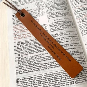 Bible Bookmark, Scripture Bookmark, Custom Leather Bookmark, Leather ...