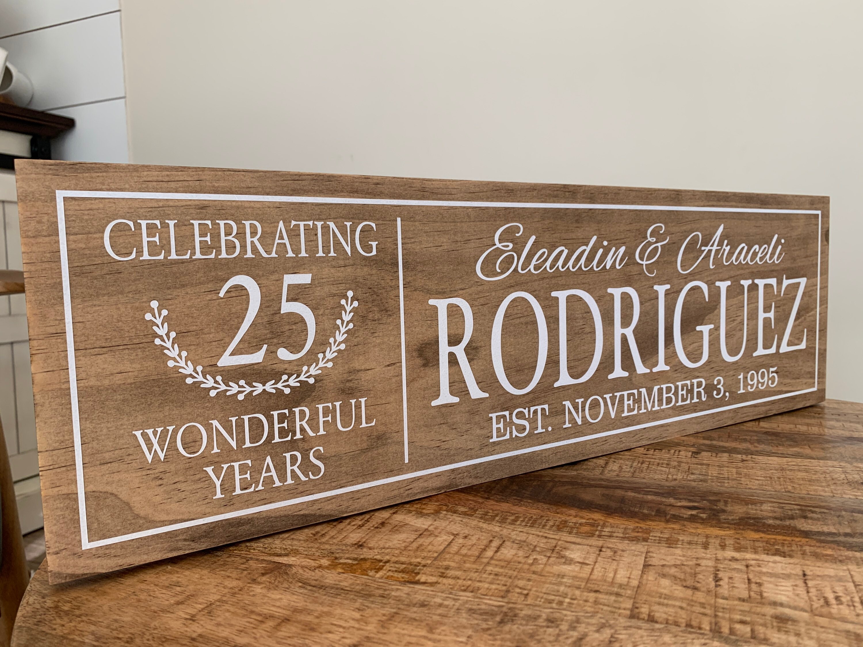 25th Wedding Anniversary Gifts for her 25th anniversary gifts Etsy