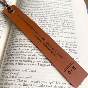 Leather Custom Quote Bookmark, Personalized Bookmark Favorite Quote, Book Lover Christmas Gift, Personalized Birthday Gift for mom dad image 4