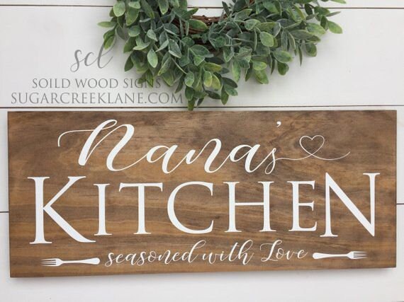 Nanas Kitchen Personalized Wood Signs Custom For Wooden Wall