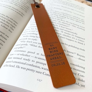 Leather Bookmark Personalized 3rd Anniversary Bookmark To many more chapters together Leather Anniversary Bookmark Leather Anniversary STYLE 4