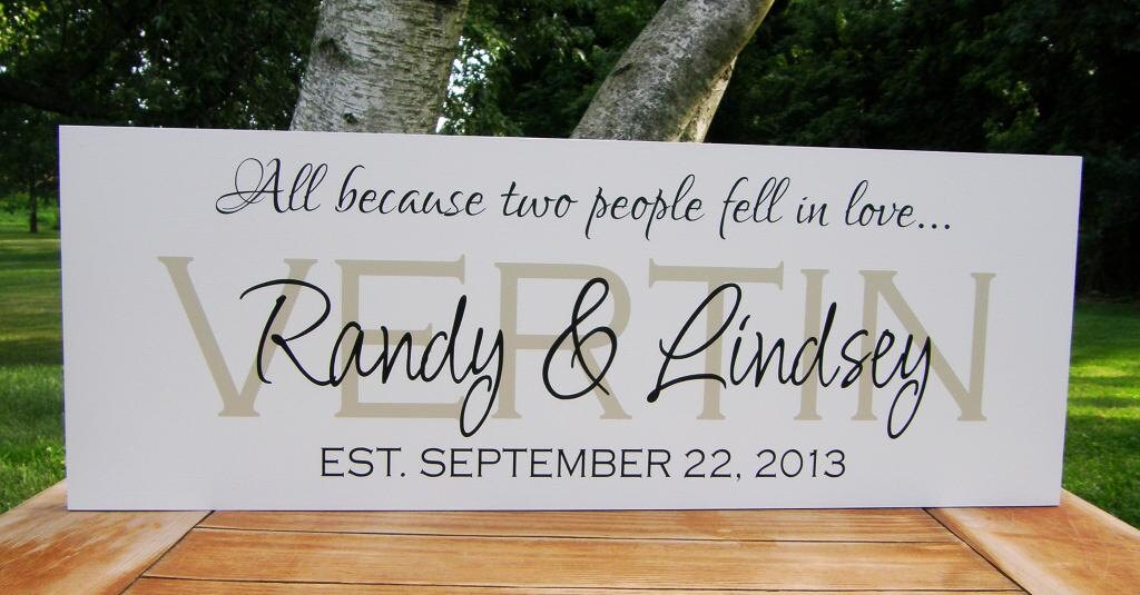 Personalized Couple Wedding Signs Personalized Family name Etsy