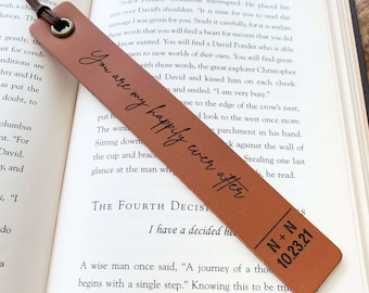 Leather Bookmark, Anniversary gift for him, Bookmark for men, Leather anniversary gift for her, Personalized bookmark, 3rd anniversary gift