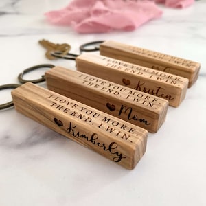 Gift for Daughter from Mom or Aunt, Wood Bar Custom Personalized Key Chain, Birthday gift for Daughter, Christmas Gift for Daughter