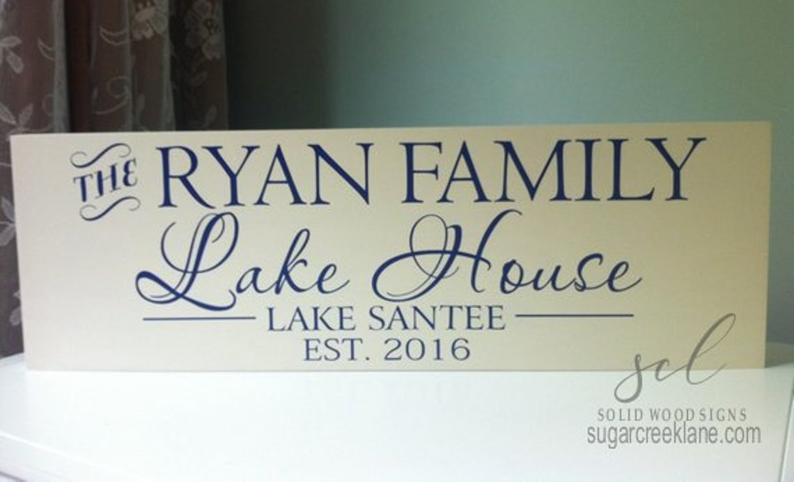 Lake House Decor Custom lake house sign Personalized Lake Etsy