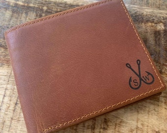 Valentines Day Gift for Men, Bifold Wallet, Hunting Gifts for Men, Personalized Genuine Leather Wallet, Mens Leather Wallet