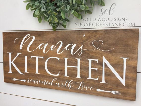 Nanas Kitchen Personalized Wood Signs Custom For Wooden Wall