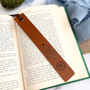 Genuine Leather Bookmark, 20th Anniversary Gift for Wife, Personalized Leather Bookmark, Leather Gifts for Women, Bookmarks for Husband