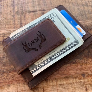 Monedero de cuero con clip de dinero para niños adolescentes, regalos personalizados para niños adolescentes, clip de dinero para hijo de mamá y papá, regalo de graduación para niños adolescentes