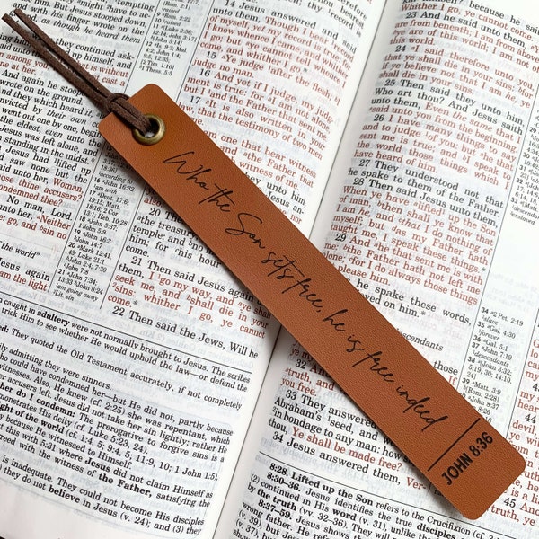 Bible Bookmark, Scripture Bookmark, Custom Leather bookmark, Leather bible bookmark Favorite Scripture Leather Bookmark, Religious Gift