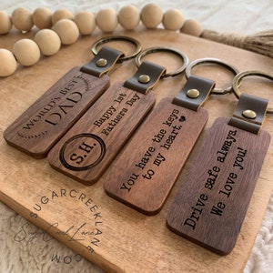 Engraved Custom Wood Keychain, Fathers Day Gift, Gift for Dad, Mens Keychain, Engraved Key Chain, First Fathers Day Gift, New Dad Gift image 5