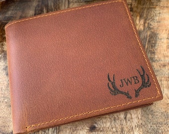 Hunter Gift, Hunting Gifts for Men, Personalized Genuine Leather Wallet, Mens Leather Wallet, Leather Wallet Bifold, Valentines Day