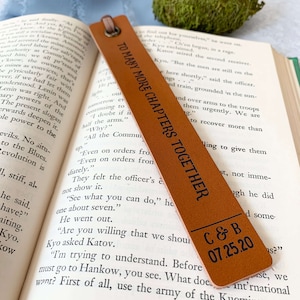 Leather Bookmark Personalized 3rd Anniversary Bookmark To many more chapters together Leather Anniversary Bookmark Leather Anniversary