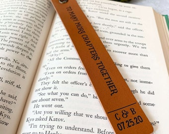 Leather Bookmark Personalized 3rd Anniversary Bookmark To many more chapters together Leather Anniversary Bookmark Leather Anniversary