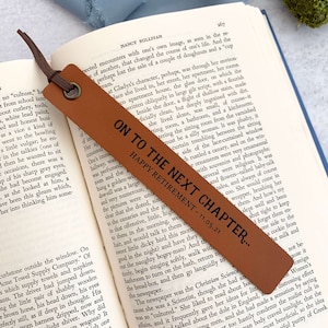 Leather Bookmark Retirement Gift for Men or Women, Retirement Gifts Bookmark Personalized Custom Leather Bookmark, Boss retirement gift man