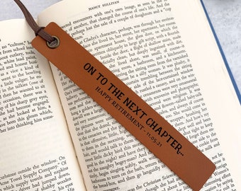 Leather Bookmark Retirement Gift for Men or Women, Retirement Gifts Bookmark Personalized Custom Leather Bookmark, Boss retirement gift man