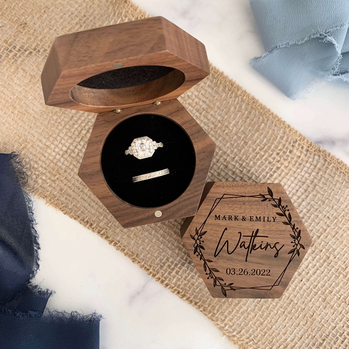 Ring Box for Wedding Ceremony Custom Ring Pillow Alternative Etsy