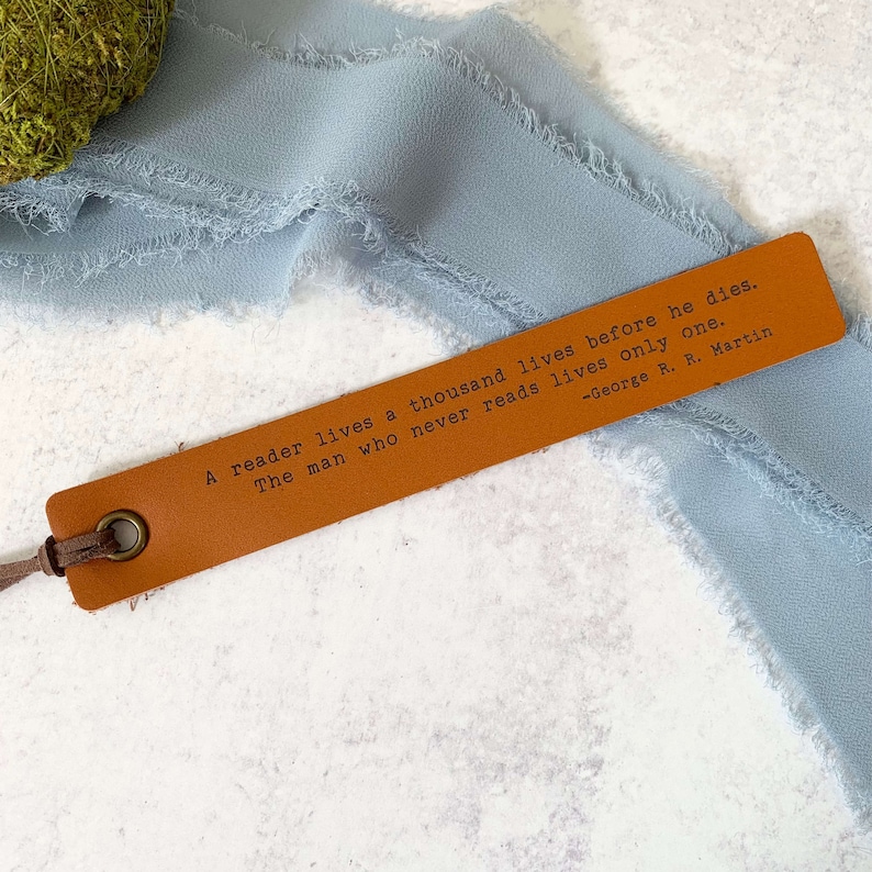 Leather Custom Quote Bookmark, Personalized Bookmark Favorite Quote, Book Lover Christmas Gift, Personalized Birthday Gift for mom dad image 8